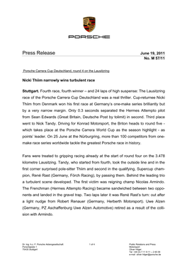 Press Release June 19, 2011 No