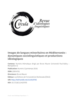 Images De Langues Minoritaires En Méditerranée : Dynamiques Sociolinguistiques Et Productions Idéologiques