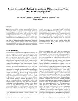 Brain Potentials Reflect Behavioral Differences in True and False Recognition