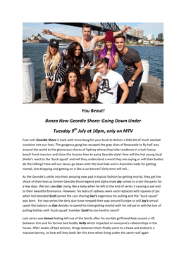 You Beaut! Bonza New Geordie Shore: Going Down Under Tuesday 9