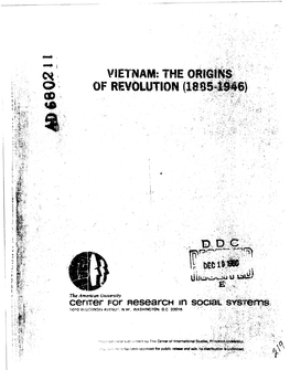 Vietnam: the Origins of Revolution (1885-1946)