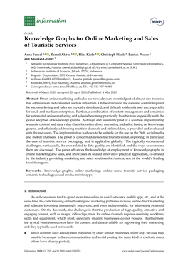 Knowledge Graphs for Online Marketing and Sales of Touristic Services