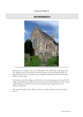 Settlement Profile of XX