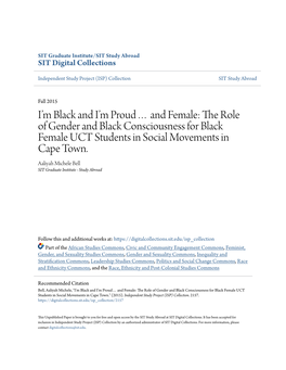 The Role of Gender and Black Consciousness for Black Female UCT Students in Social Movements in Cape Town