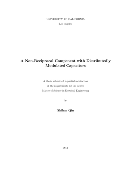 A Non-Reciprocal Component with Distributedly Modulated Capacitors