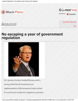 Kelowna Capital News - No Escaping a Year of Government Regulation
