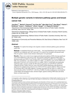 NIH Public Access Author Manuscript Cancer Epidemiol Biomarkers Prev