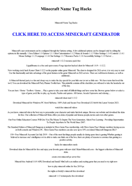 Minecraft Name Tag Hacks