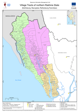 Village Tracts of Northern Rakhine State (Buthidaung, Maungdaw, Rathedaung Townships) N N ' ' 0 0