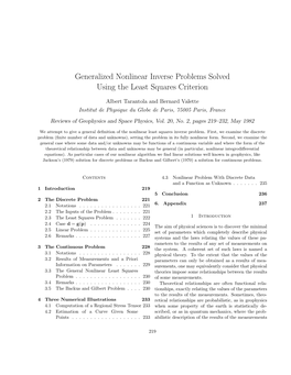 Generalized Nonlinear Inverse Problems Solved Using the Least Squares Criterion