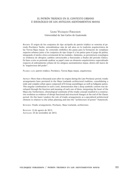 11 El Patrón Triádico En El Contexto Urbano E Ideológico De Los Antiguos Asentamientos Mayas