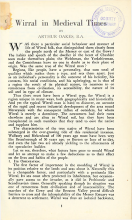 WAS There a Particular Social Behaviour and Manner of Life of Wirral Folk, That Distinguished Them Clearly from the People North