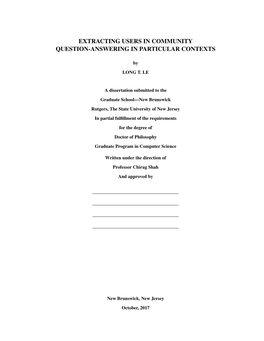 Extracting Users in Community Question-Answering in Particular Contexts