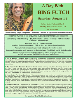 BING FUTCH Saturday, August 11