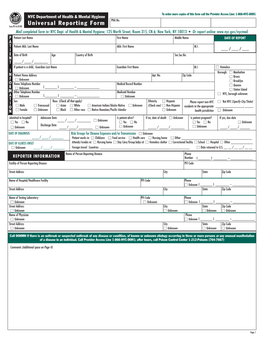 NYS DOH STD Reporting Form