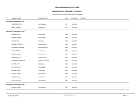 Candidate List Grouped by Contest Onslow Board Of