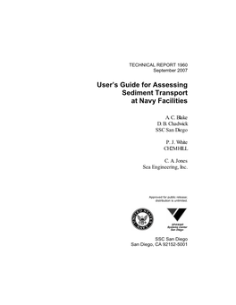 User's Guide for Assessing Sediment Transport at Navy Facilities