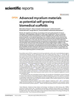 Advanced Mycelium Materials As Potential Self-Growing Biomedical