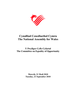 Cynulliad Cenedlaethol Cymru the National Assembly for Wales