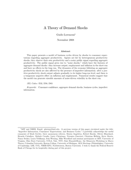 A Theory of Demand Shocks