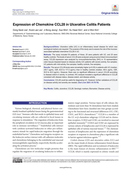 Expression of Chemokine CCL28 in Ulcerative Colitis Patients