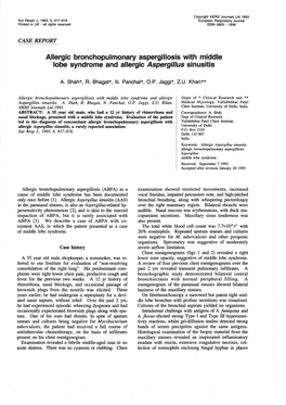 Allergic Bronchopulmonary Aspergillosis with Middle Lobe Syndrome and Allergic Aspergillus Sinusitis