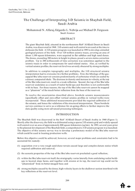 The Challenge of Interpreting 3-D Seismic in Shaybah Field, Saudi Arabia