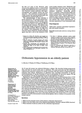 Orthostatic Hypotension in an Elderly Patient