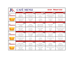 Café MENU K3-1St Febuary 2020