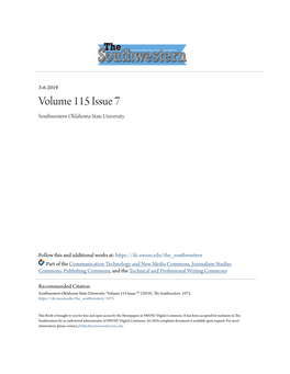 Volume 115 Issue 7 Southwestern Oklahoma State University