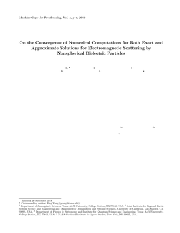 On the Convergence of Numerical Computations for Both Exact and Approximate Solutions for Electromagnetic Scattering by Nonspherical Dielectric Particles