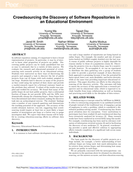 Crowdsourcing the Discovery of Software Repositories in an Educational Environment