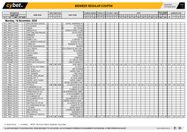 Midweek Regular Coupon 13/11/2020 08:45 1 / 2