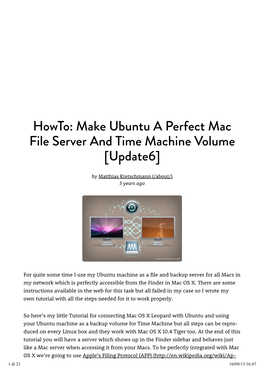 Make Ubuntu a Perfect Mac File Server and Time Machine Volume [Update6]