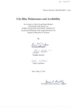 City-Bike Maintenance and Availability