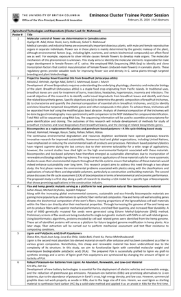 Eminence Cluster Trainee Poster Session February 25, 2020 | Full Abstracts
