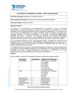 Ola Invernal Fenomeno De La Niña – Norte De Santander