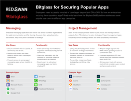 Bitglass for Securing Popular Apps Employees Need Access to a Myriad of Cloud Apps Beyond Just Office 365