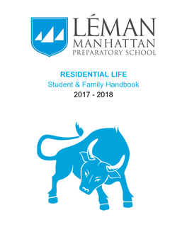 RESIDENTIAL LIFE Student & Family Handbook 2017