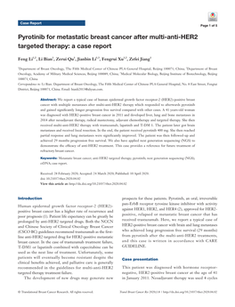 Pyrotinib for Metastatic Breast Cancer After Multi-Anti-HER2 Targeted Therapy: a Case Report