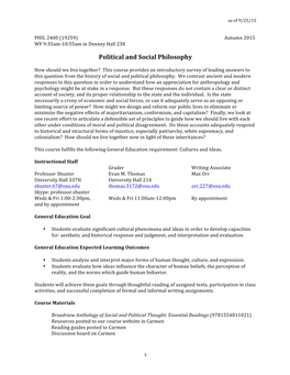 Political and Social Philosophy