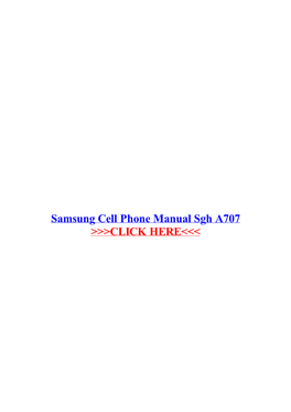 Samsung Cell Phone Manual Sgh A707