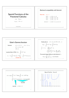 Special Functions of the Fractional Calculus