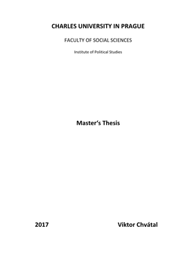 CHARLES UNIVERSITY in PRAGUE Master's Thesis 2017 Viktor Chvátal