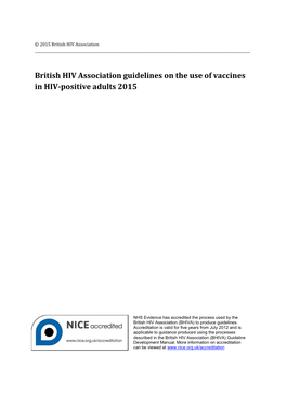 Bhiva Guidelines on the Use of Vaccines in Hiv-Positive Adults 2015