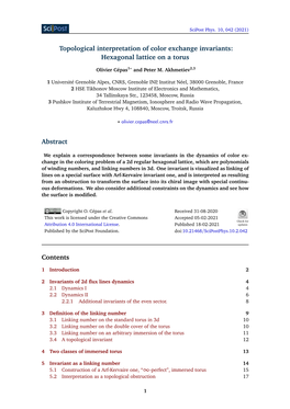 Hexagonal Lattice on a Torus Abstract Contents