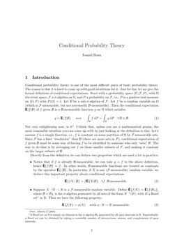 Conditional Probability Theory