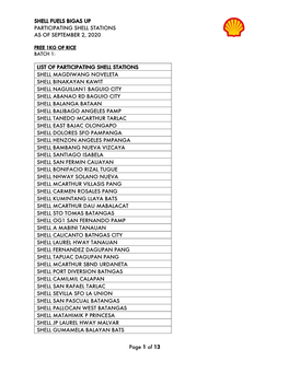 Shell Fuels Bigas up Participating Shell Stations As of September 2, 2020