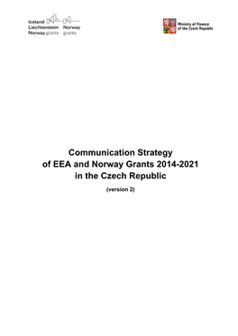 Communication Strategy of EEA and Norway Grants 2014-2021 in the Czech Republic