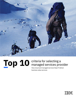 Top 10 Criteria for Selecting a Managed Services Provider